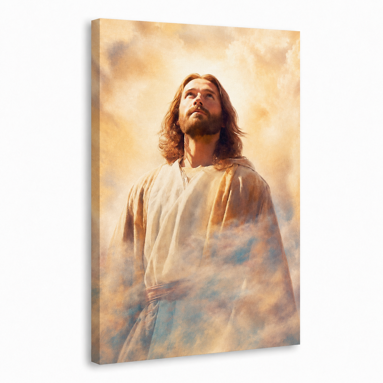 Jesus Looking To Heaven Wall Art, Christian Faith Religious Poster/Canvas