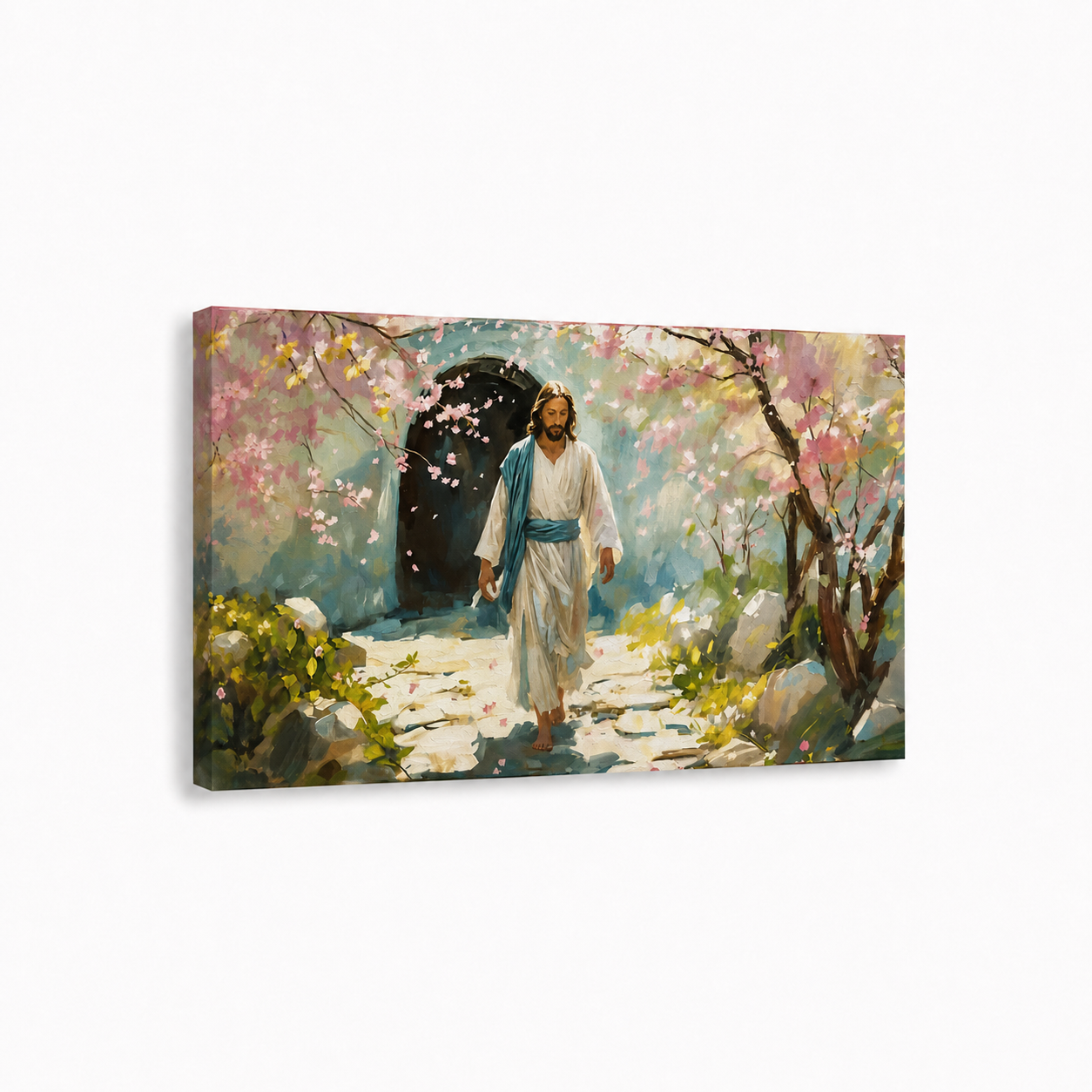 Resurrected Jesus Garden Tomb Wall Art, Christian Easter Religious Faith Poster/Canvas