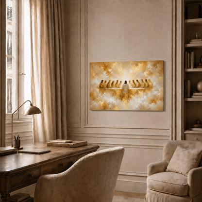 The Last Supper In Heaven Wall Art, Christian Jesus Religious Poster/Canvas