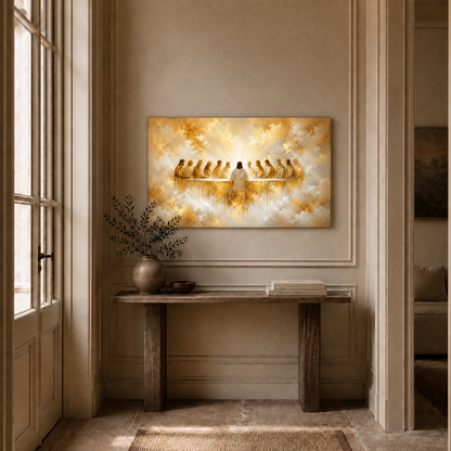 The Last Supper In Heaven Wall Art, Christian Jesus Religious Poster/Canvas