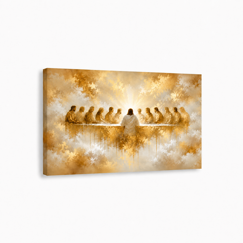 The Last Supper In Heaven Wall Art, Christian Jesus Religious Poster/Canvas