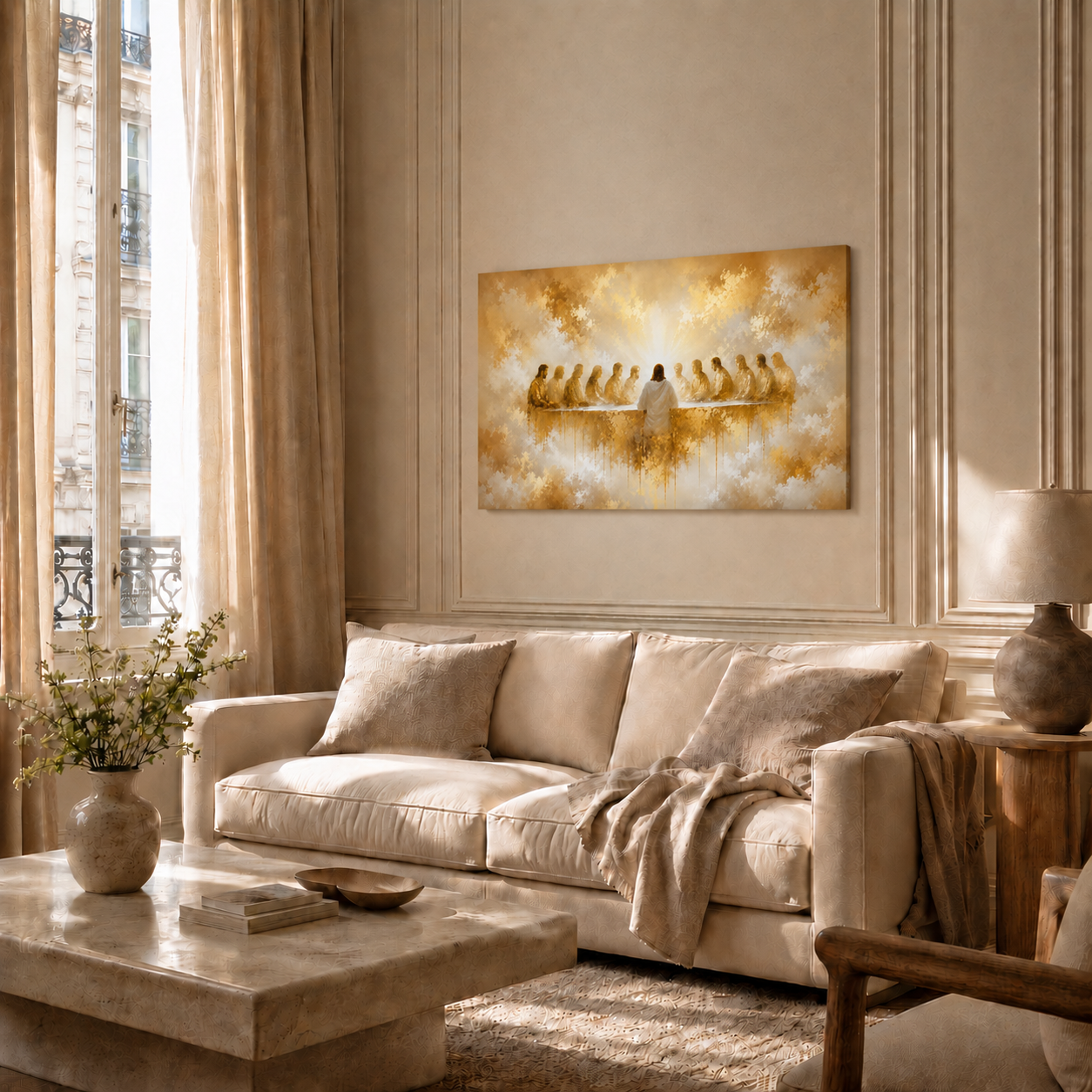 The Last Supper In Heaven Wall Art, Christian Jesus Religious Poster/Canvas