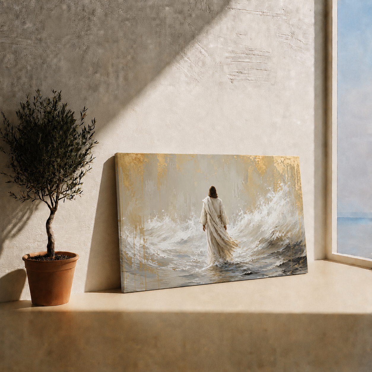 Walking by Faith on Living Waters Canvas