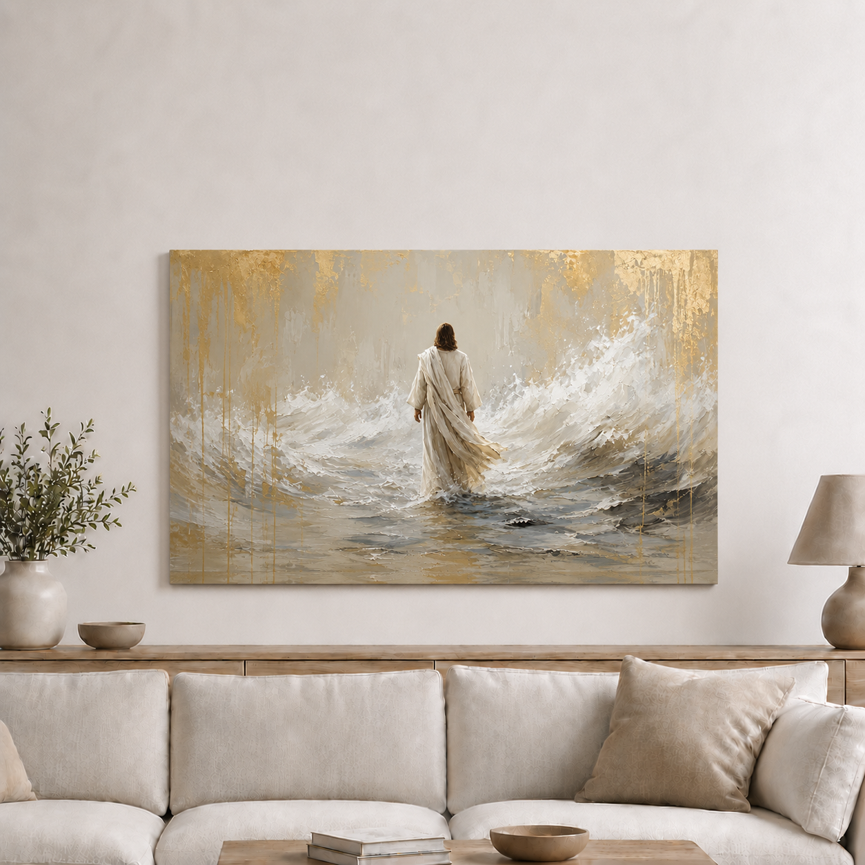 Walking by Faith on Living Waters Canvas