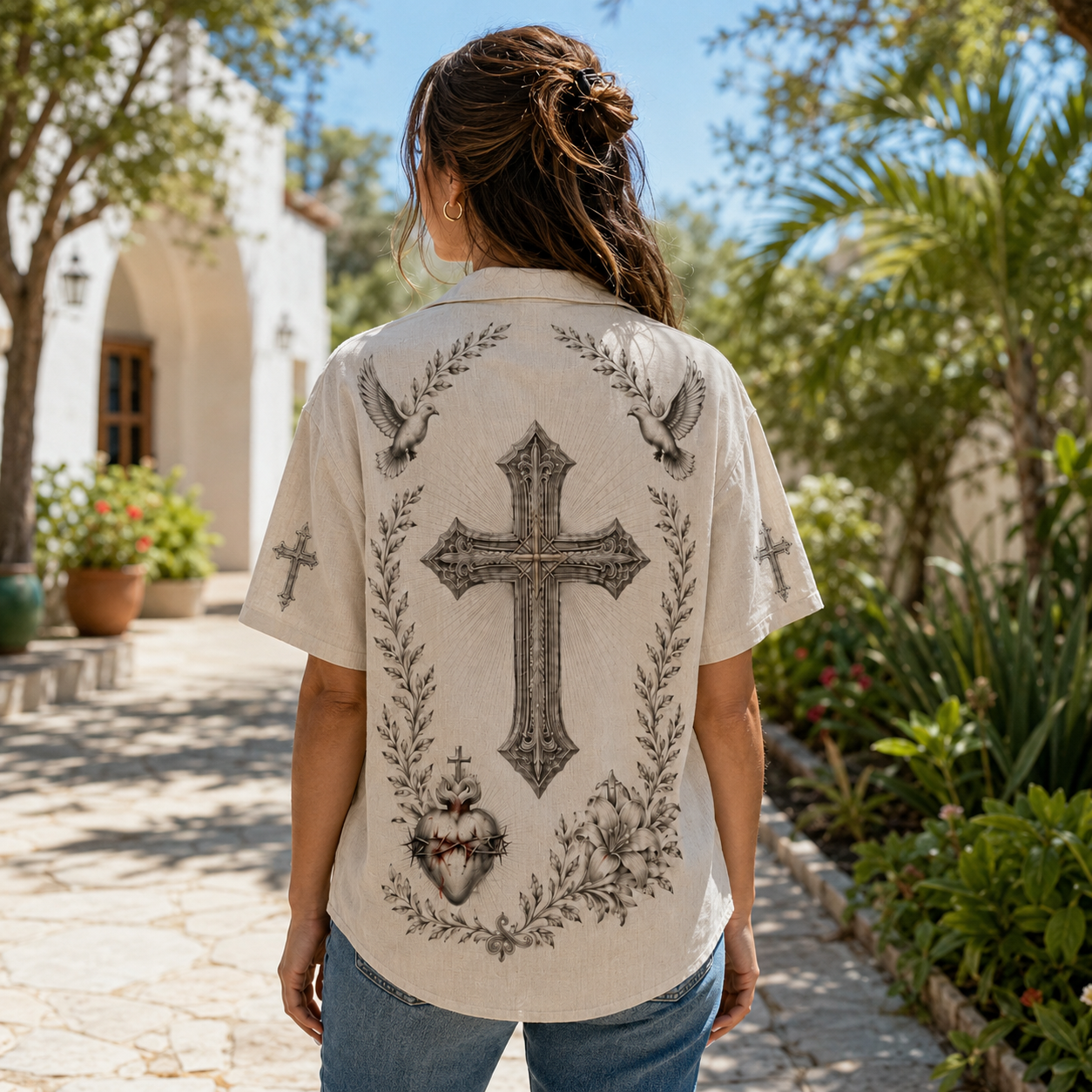 Personalized Jesus Love Hawaiian Shirt, Christian Faith Custom Name Shirt