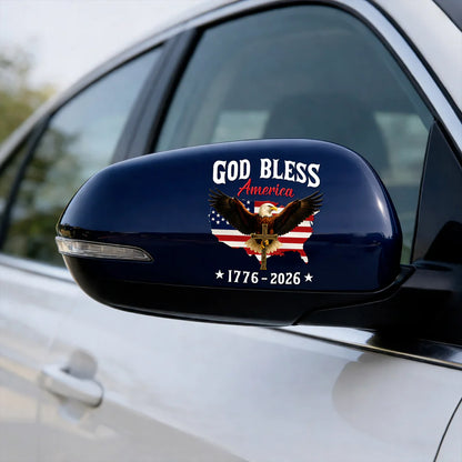 God Bless America Eagle Cross 1776–2026 – Waterproof Christian Sticker for Car, Laptop, Water Bottle & More