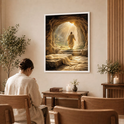 Resurrection Light Jesus Christian Wall Art Poster/Canvas