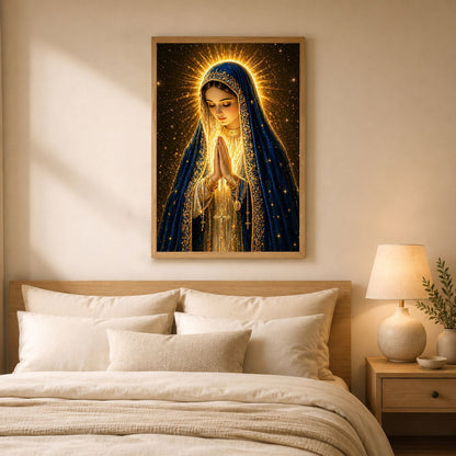Virgin Mary Praying Wall Art, Catholic Christian Religious Canvas