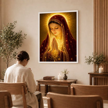 Holy Mary Radiant Prayer Art Print Poster/Canvas