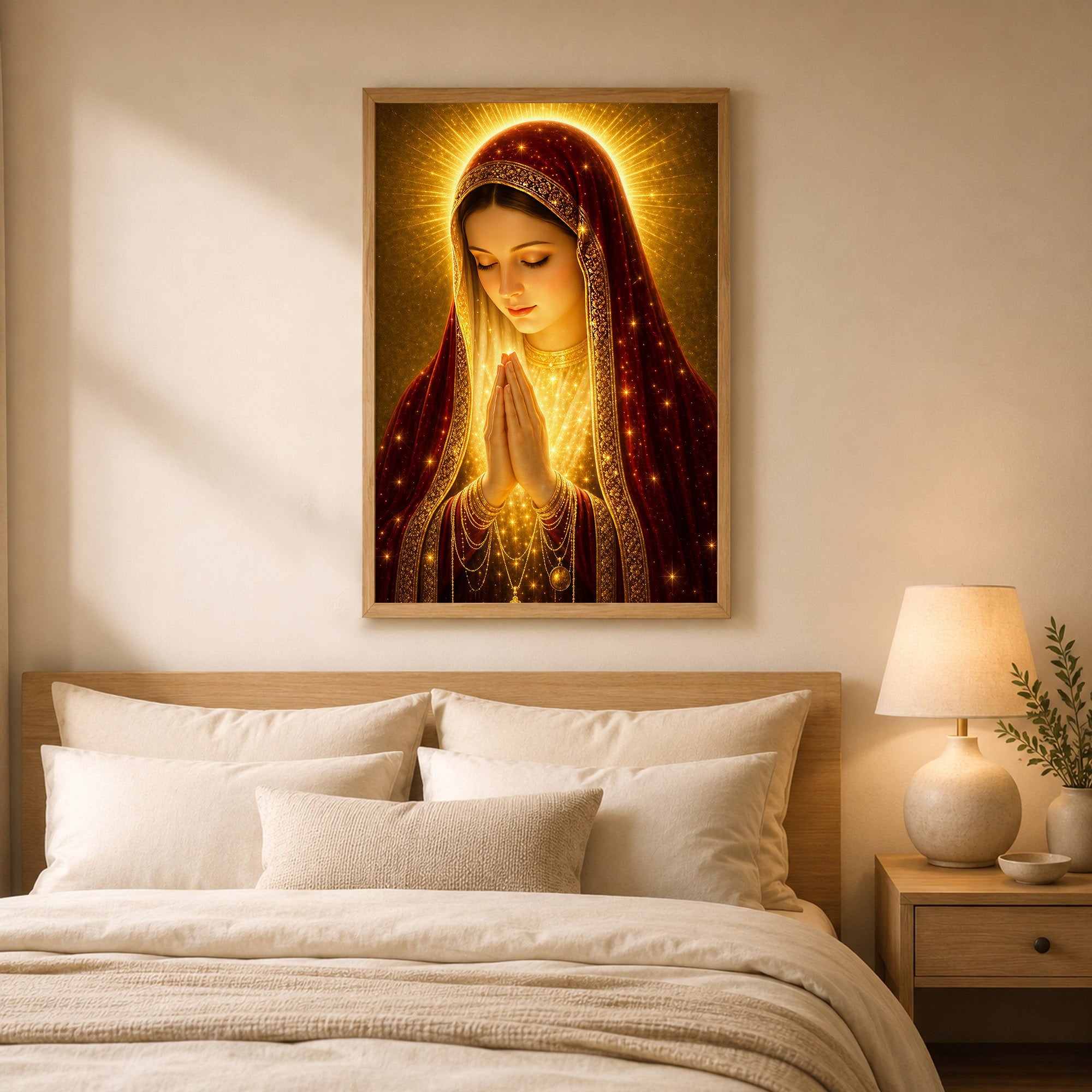 Holy Mary Radiant Prayer Art Print Poster/Canvas