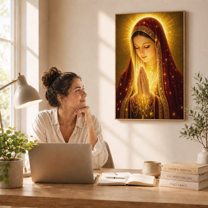 Holy Mary Radiant Prayer Art Print Poster/Canvas
