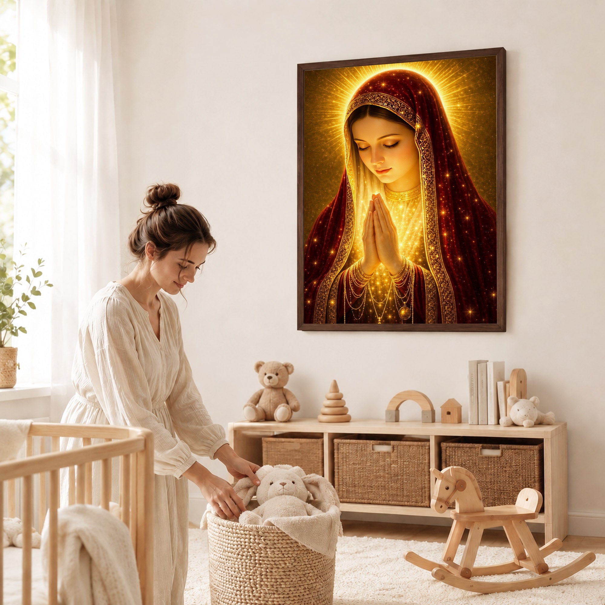 Holy Mary Radiant Prayer Art Print Poster/Canvas