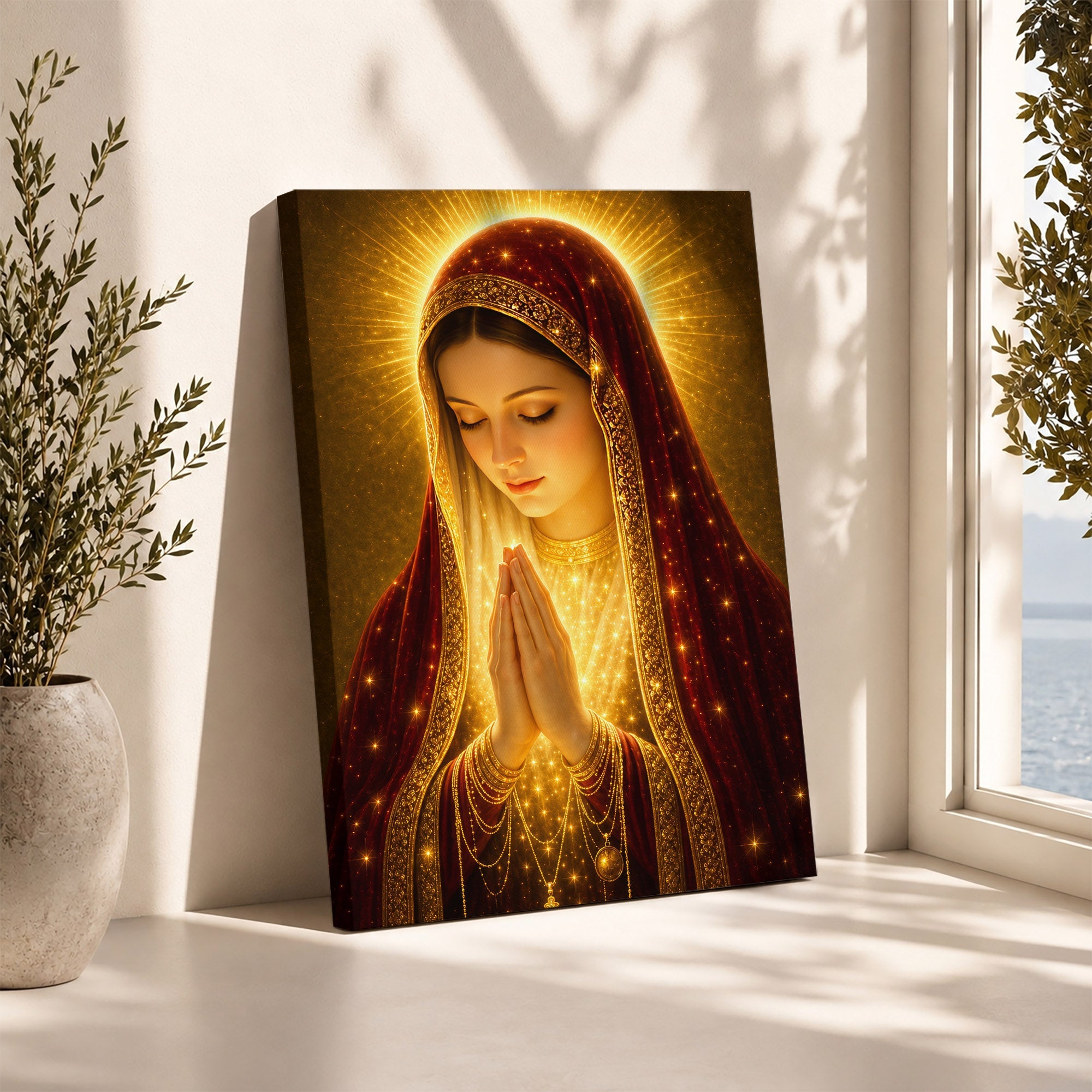 Holy Mary Radiant Prayer Art Print Poster/Canvas