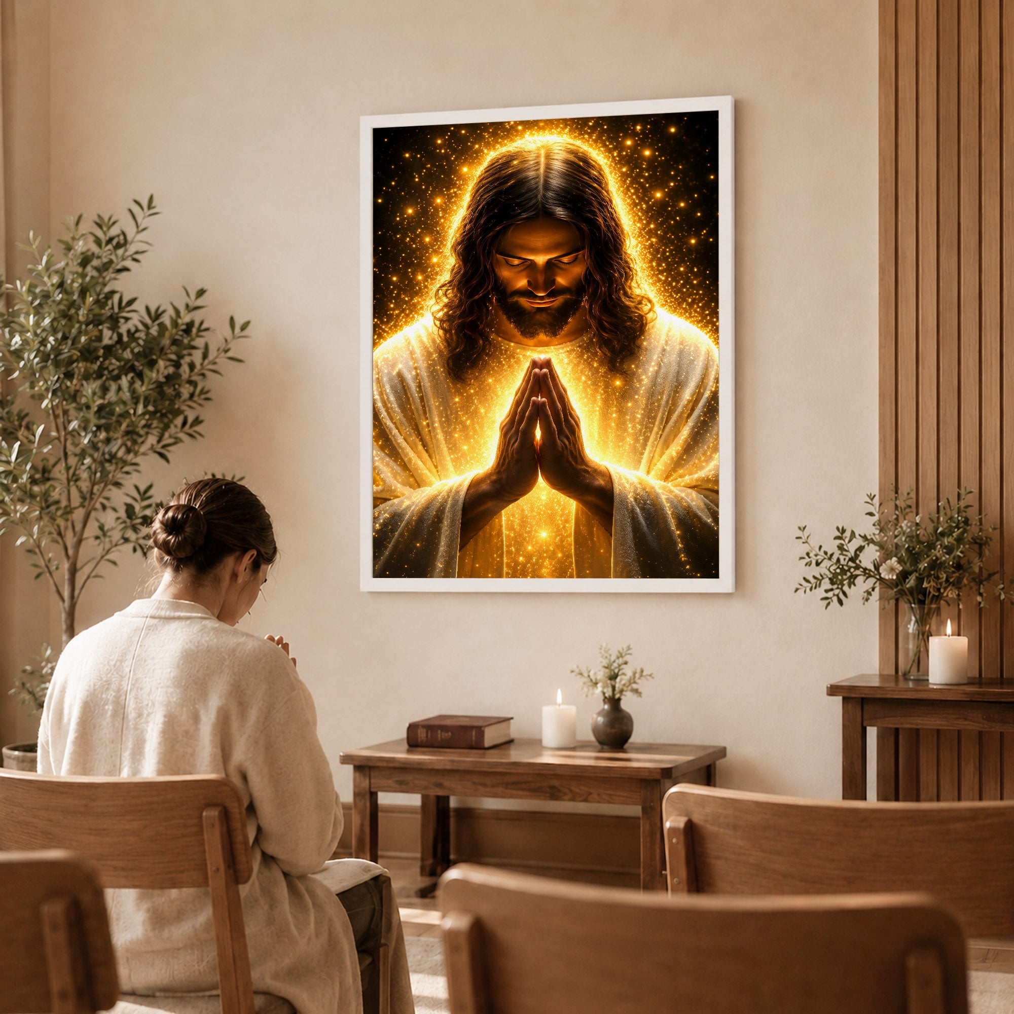 Radiant Jesus Prayer Wall Art Poster/Canvas