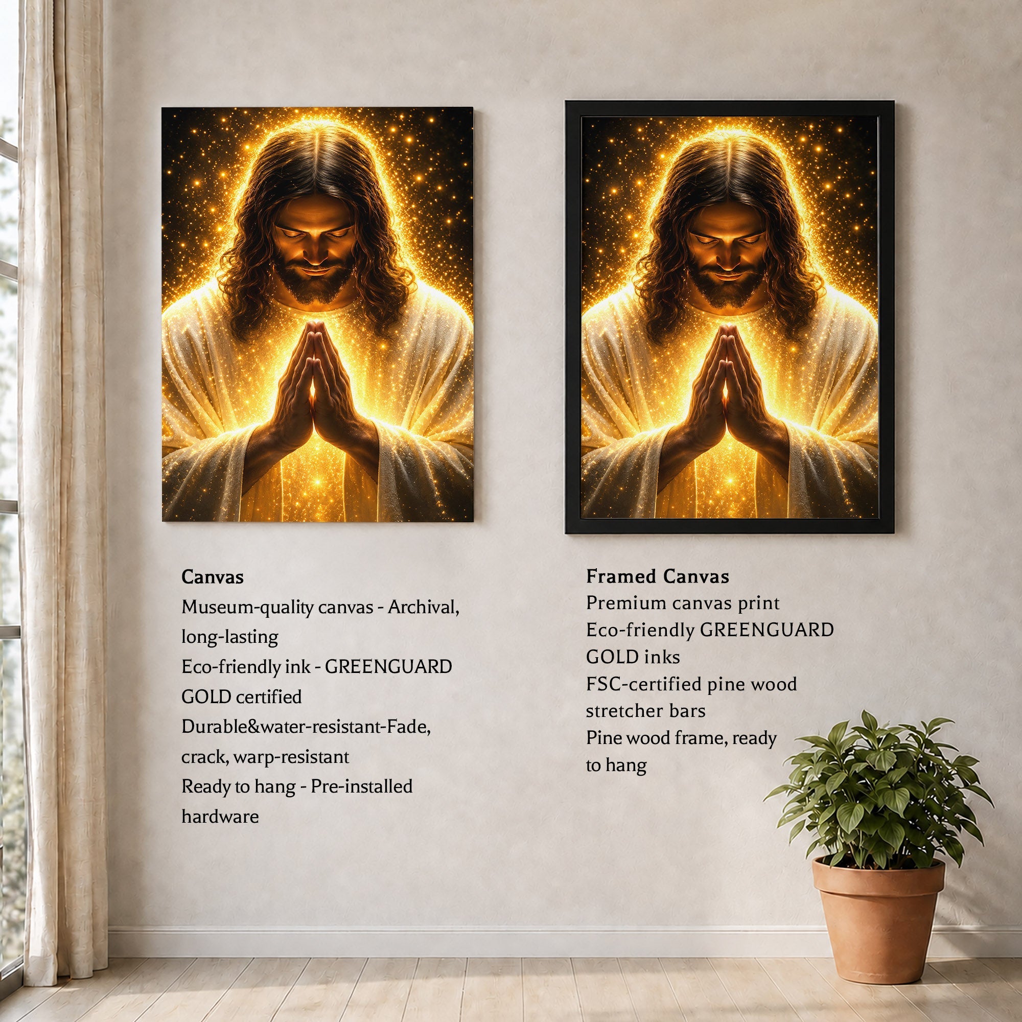 Radiant Jesus Prayer Wall Art Poster/Canvas