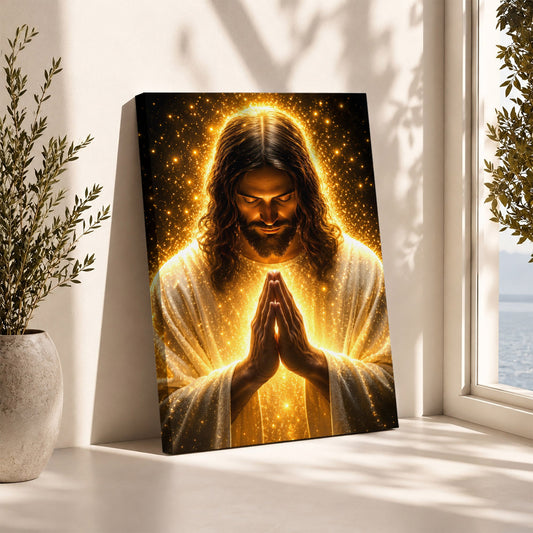 Radiant Jesus Prayer Wall Art Canvas