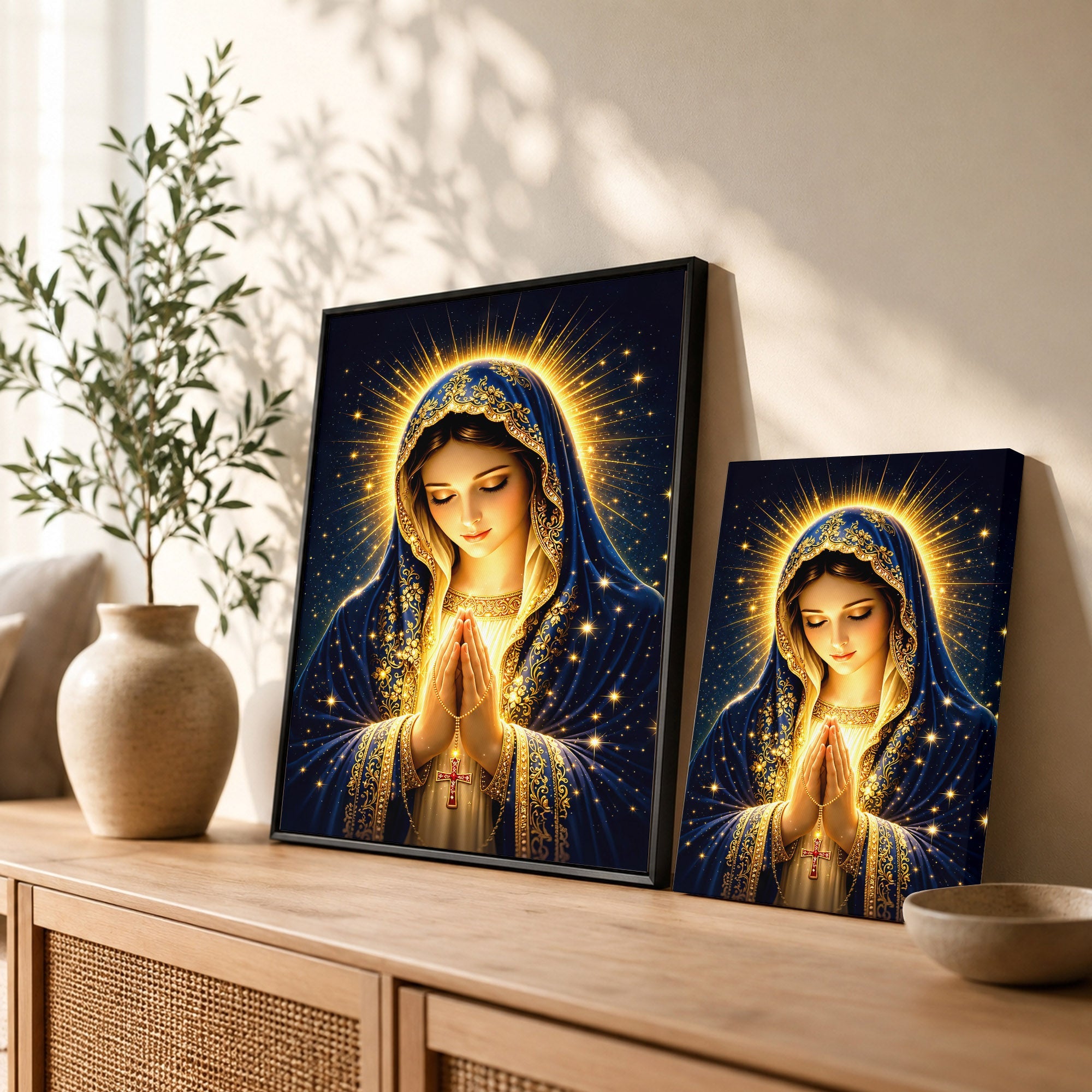 Blessed Mother’s Grace Poster Featuring the Divine Beauty of Mary Poster/Canvas