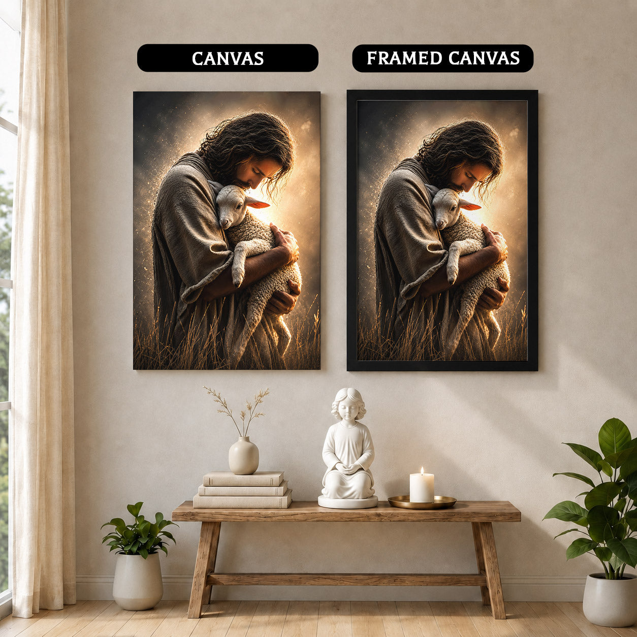 Jesus Holding the Lost Lamb Poster/Canvas