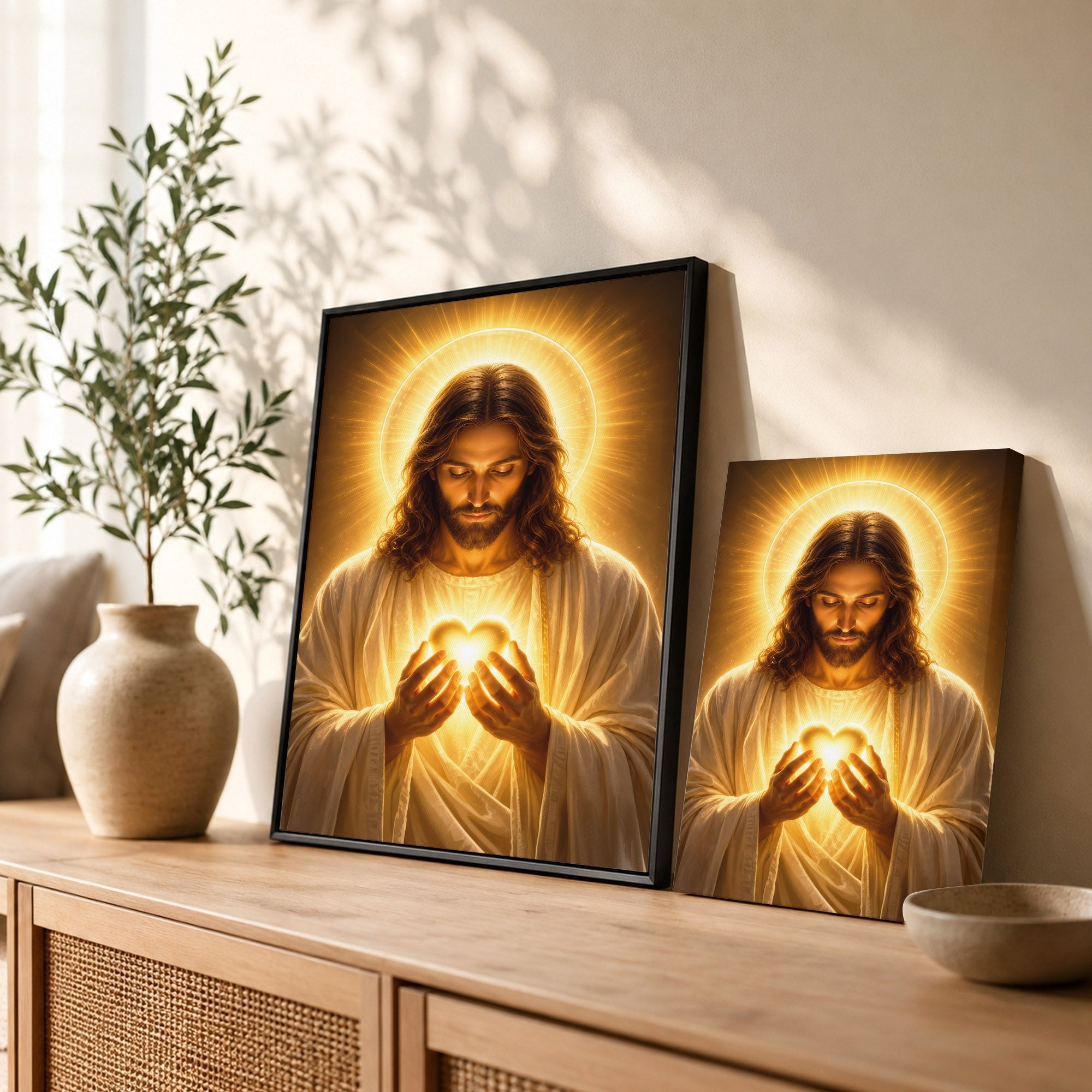 Sacred Heart of Jesus Glowing Faith Poster/Canvas