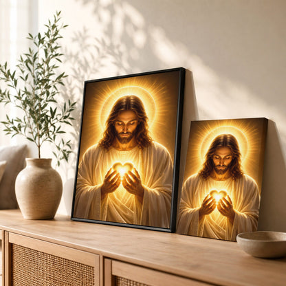 Sacred Heart of Jesus Glowing Faith Poster/Canvas