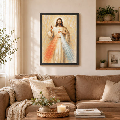 Divine Mercy Jesus Vintage Catholic Wall Art Poster/Canvas