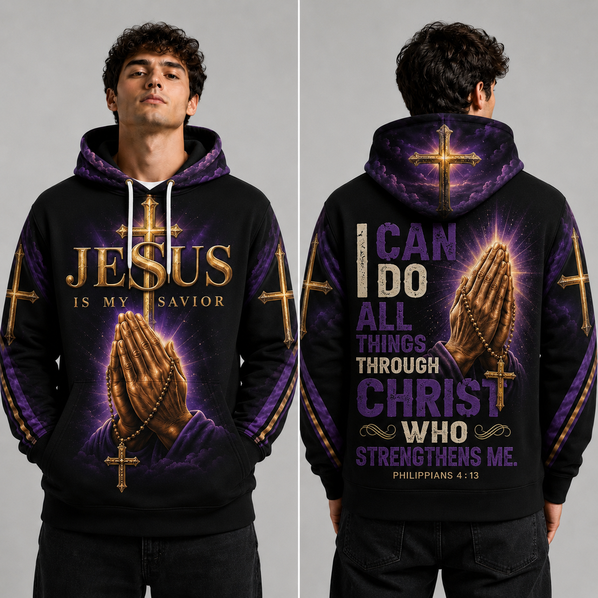 Jesus Is My Savior Philippians 4:13 Christian Hoodie