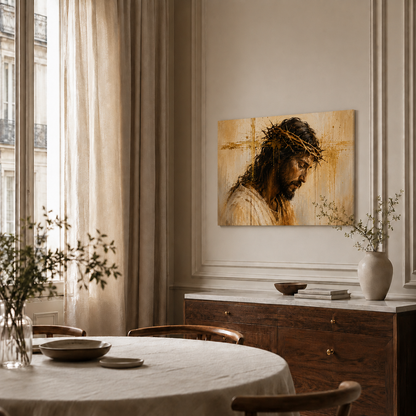 Jesus Christ Crown Of Thorns Wall Art, Christian Religious Faith Home Decor Poster/Canvas