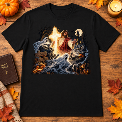 Jesus Is The Light Glowing Cross Halloween Christian Shirt - Unisex Tshirt/Hoodie/Sweatshirt