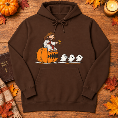 Cute Jesus Pac-Man Pumpkin Eating Ghosts Halloween Christian - Unisex Tshirt/Hoodie/Sweatshirt