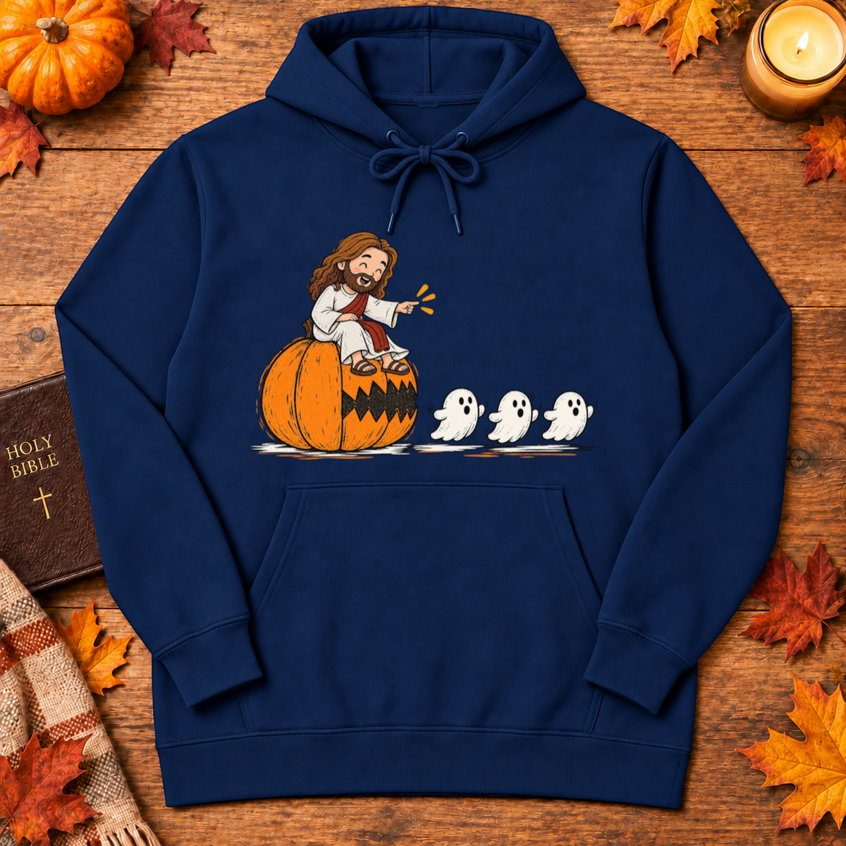 Cute Jesus Pac-Man Pumpkin Eating Ghosts Halloween Christian - Unisex Tshirt/Hoodie/Sweatshirt