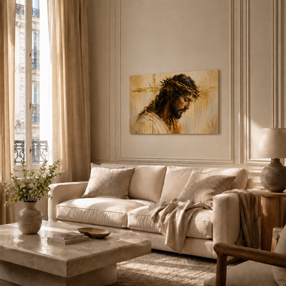 Jesus Christ Crown Of Thorns Wall Art, Christian Religious Faith Home Decor Poster/Canvas