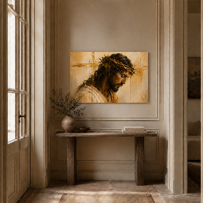 Jesus Christ Crown Of Thorns Wall Art, Christian Religious Faith Home Decor Poster/Canvas