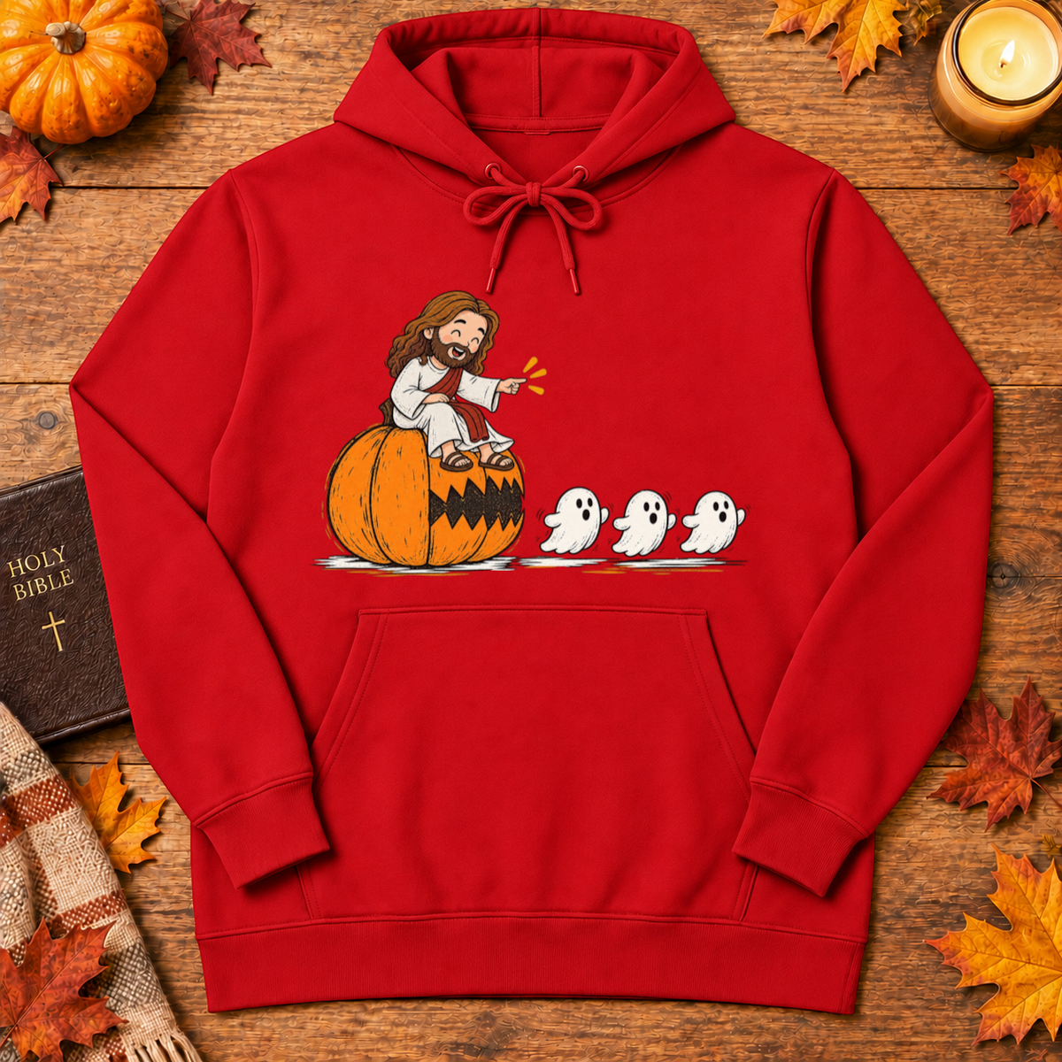 Cute Jesus Pac-Man Pumpkin Eating Ghosts Halloween Christian - Unisex Tshirt/Hoodie/Sweatshirt