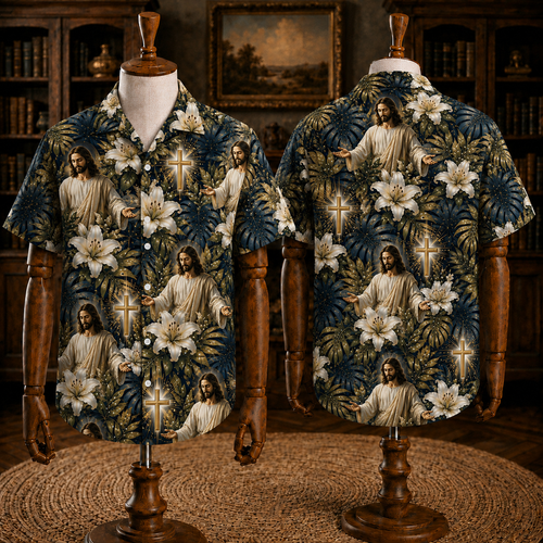 Christian Religious Hawaiian Shirt, Jesus Floral Faith Vacation Shirt