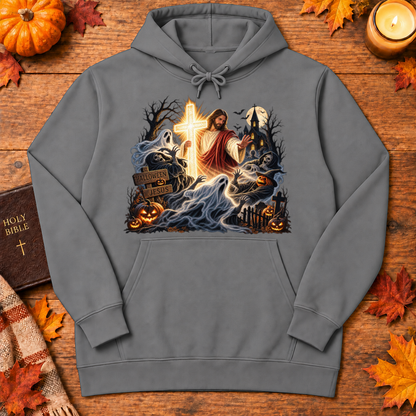 Jesus Is The Light Glowing Cross Halloween Christian Shirt - Unisex Tshirt/Hoodie/Sweatshirt