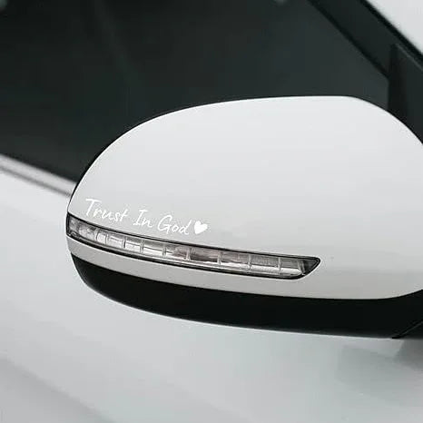 [4IN] TRUST IN GOD Decal – Waterproof Mirror Sticker for Cars, Trucks, Motorcycles & More