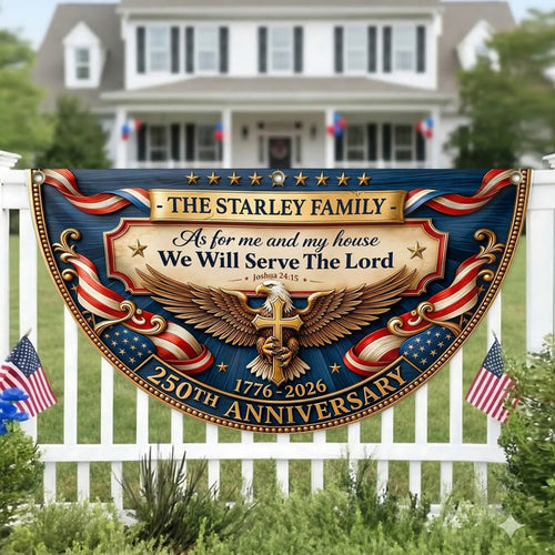 As For Me And My Family We Will Serve The Lord - Personalized Non-Pleated Fan Flag